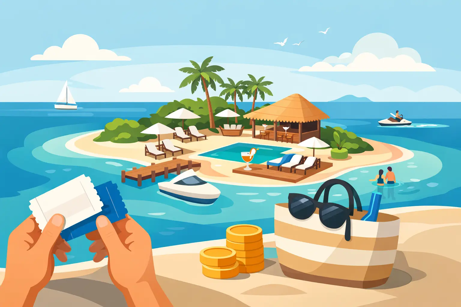What Does Island Admission Include at a Beach Club?